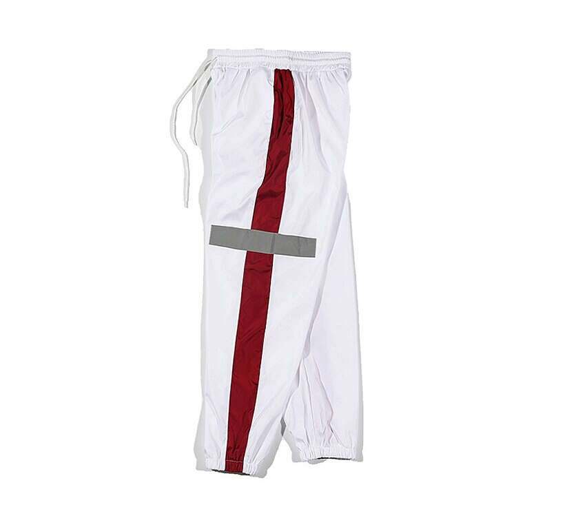 Mannen Sport Fitness Broek Gestreepte Joggingbroek Broek Sport Hip Hop Jogging Broek: WHITE / XL