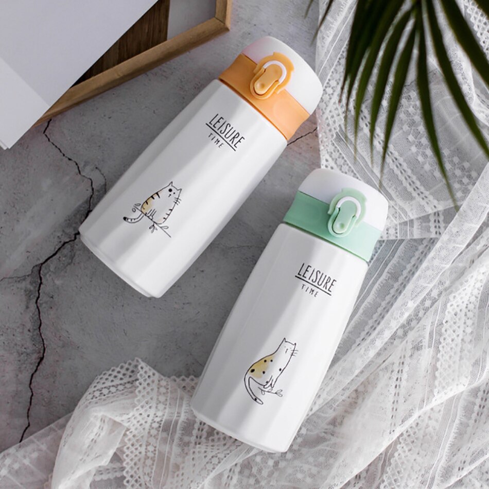 Cute Cat Mug Portable Porcelain Cat Mugs Coffee Milk Thermos Cup Mug Tumbler Cartoon Cat Ceramic Mug