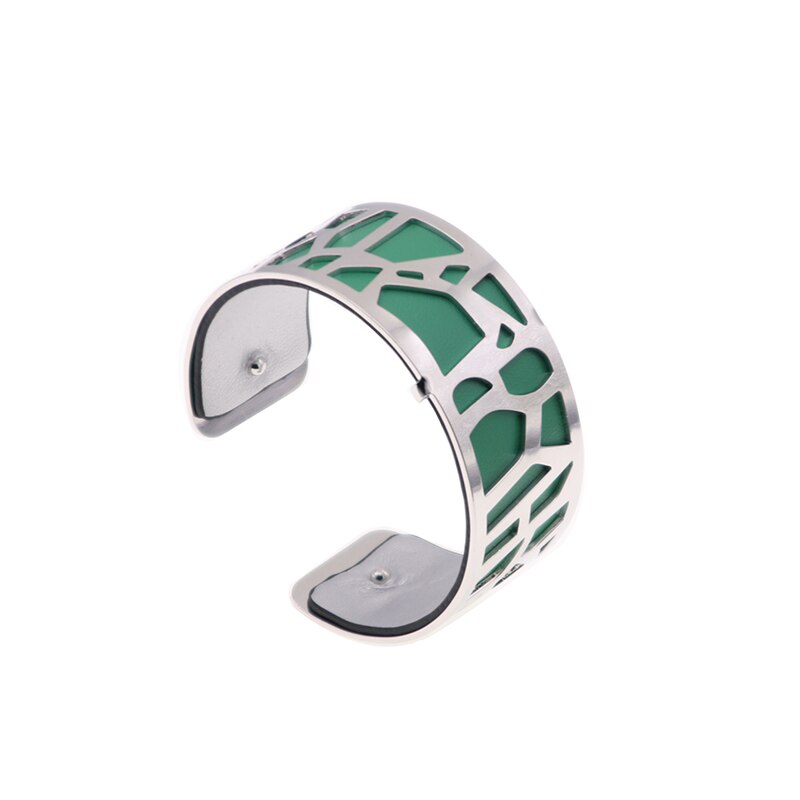 Sølvfarvet giraf manchet armbånd udskifteligt hul cuir læder armbånd bijoux armbånd argent til kvinder: Wz0210