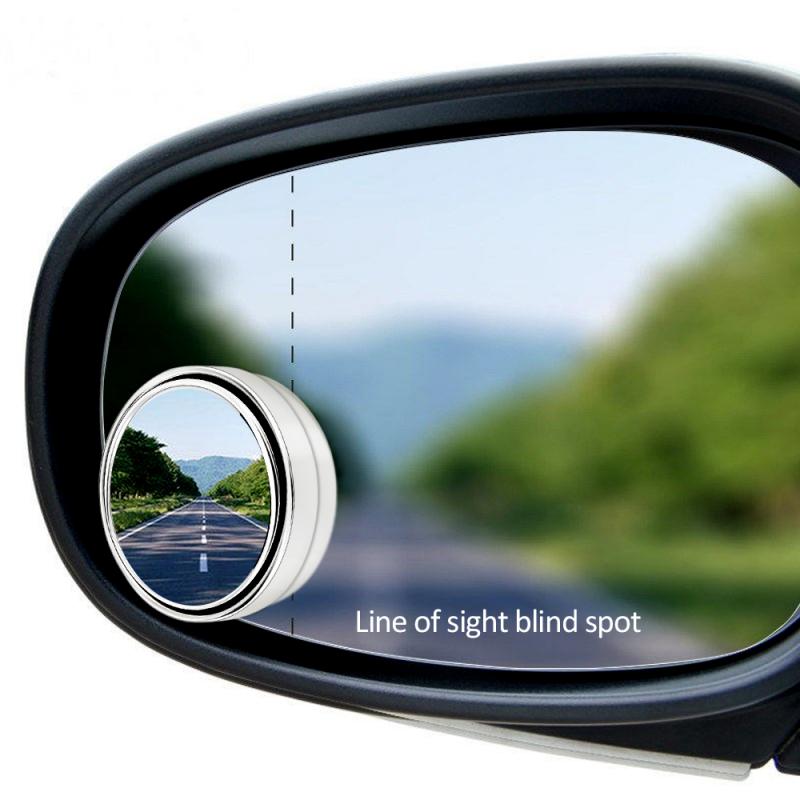 2PCS Car Vehicle Blind Spot Dead Zone Mirror Rear Small Round Mirror Auto Side Convex Mirror 360 degree Rotation Adjustable