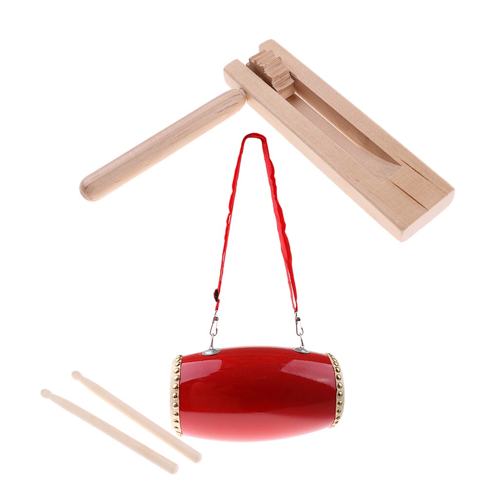 Chinese Traditional Folk Drums Waist Drum Hand Clapper Kids Children