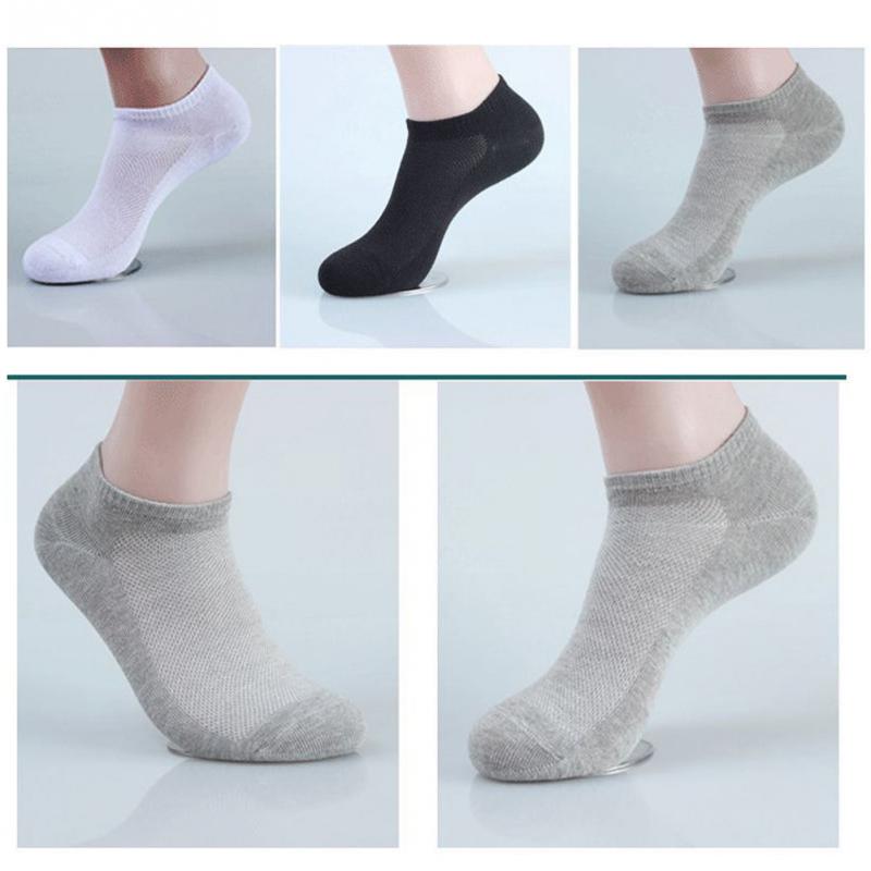 10 /5 /1 par sommer forår low cut ankel herrestrømper åndbare solid mesh mandlige bådstrømper sorte hvide grå sportsokker