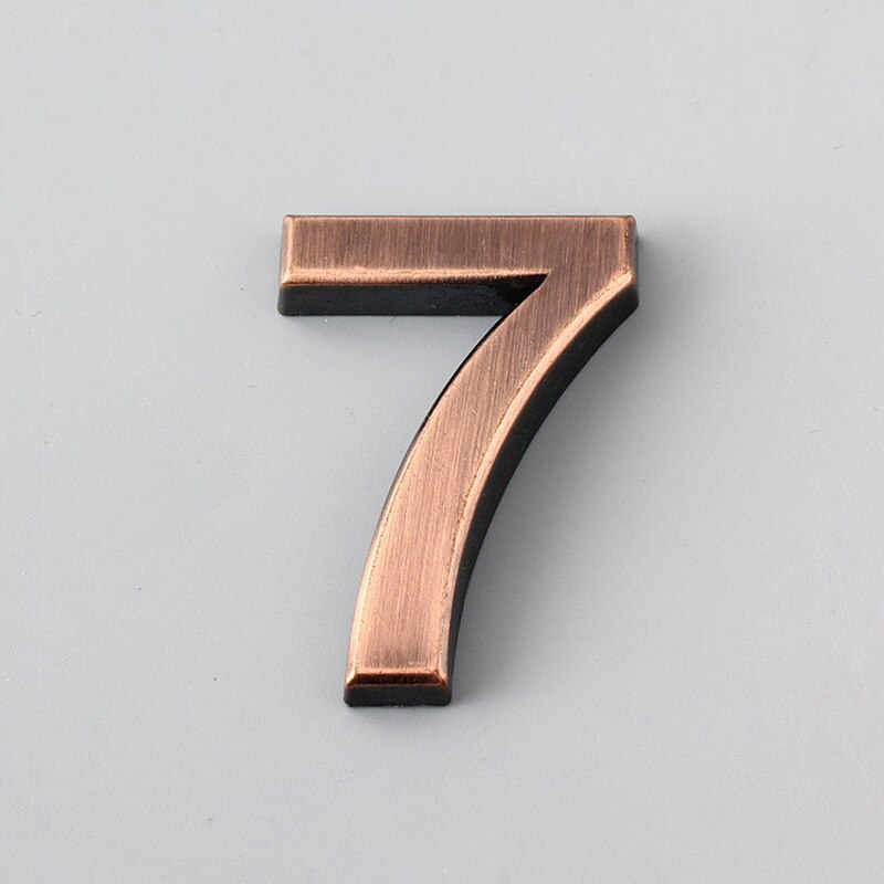 Plaque d'adhésif numérique en Bronze 0-9 pour bâtiment en métal, pour adresse de plancher, numéro de plancher d'hôtel