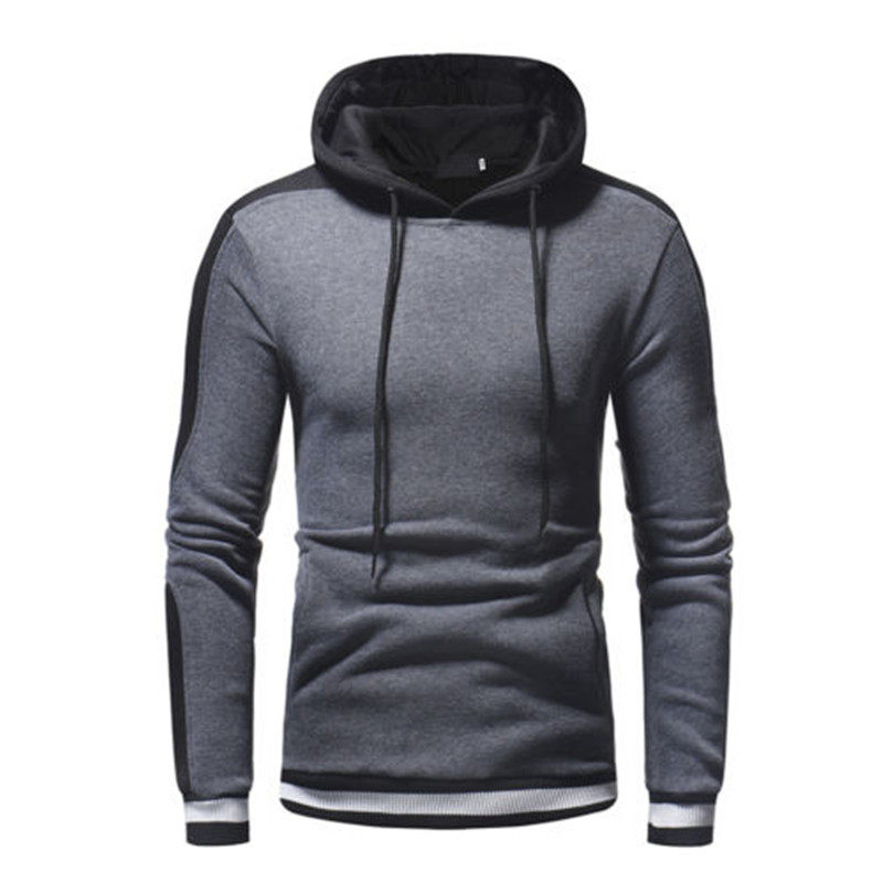 Spring Autumn Hoodies Men Pullover Solid Gray White Sportswear Sweatshirt Men's Tracksuits Hoodies Teen Clothes With Hat