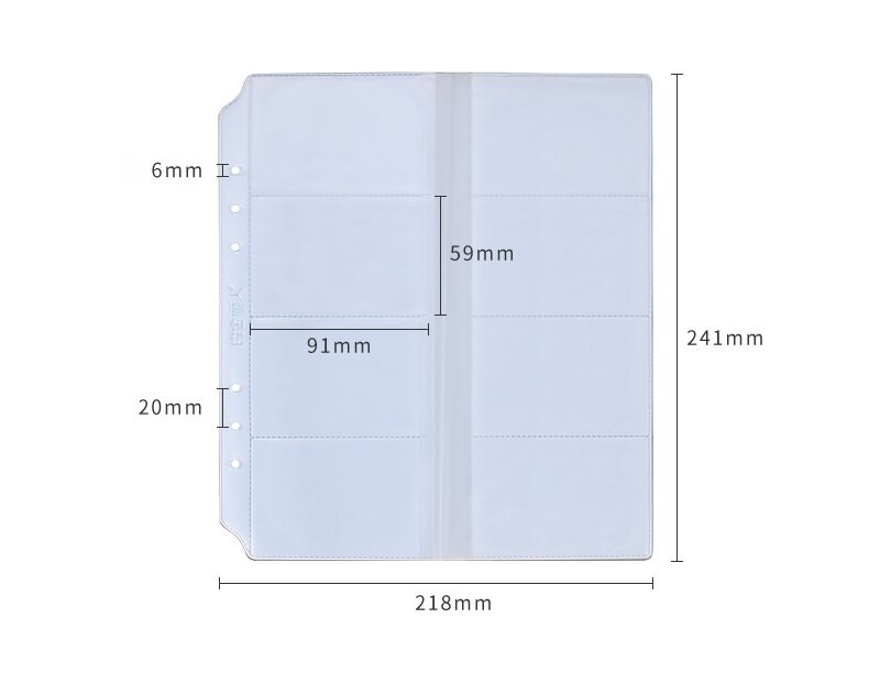 2PCS Business Card PVC Pockets, Plastic Pocket Page Sleeve A4 size, horizontal and vertical pockets