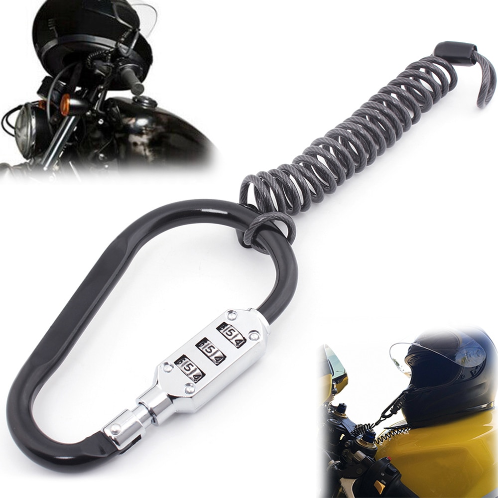 3 Cijfercombinatie Helm Security Slot Voor Motorfiets Fiets Scooter Elektrische Fiets Universele Anti-Diefstal Herinnering Lente Kabel