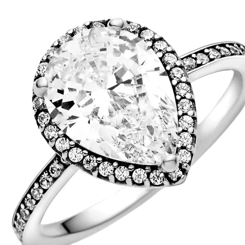 XNMY – bague en argent Sterling S925 avec grand cœur pour femme, anneau de fiançailles luxueux en Zircon, bijoux de fête, de couple