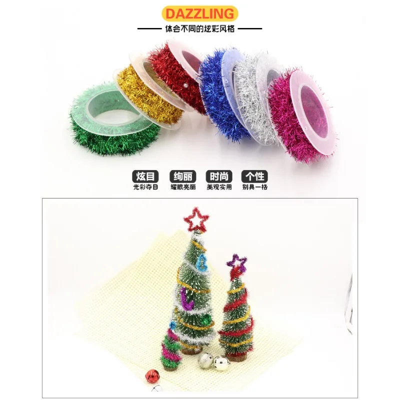 Adornos navideños de oropel de papel de aluminio de 1,5 m para boda ‌ Decoraciones de puerta de árbol de Navidad para de Navidad