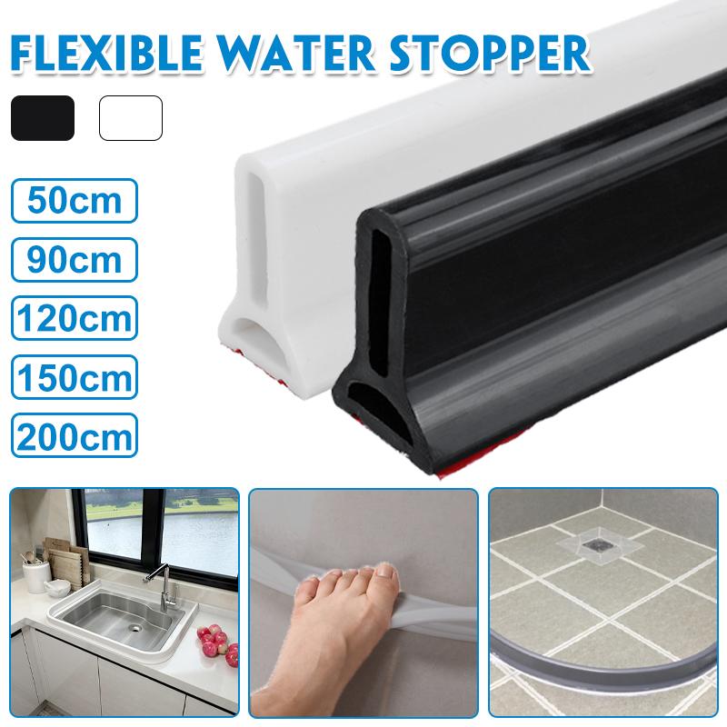 50 mm height Bathroom Water Stopper Water Partition Dry&Wet Separation Flood Barrier Rubber Dam Silicon Water Blocker Don't Slip