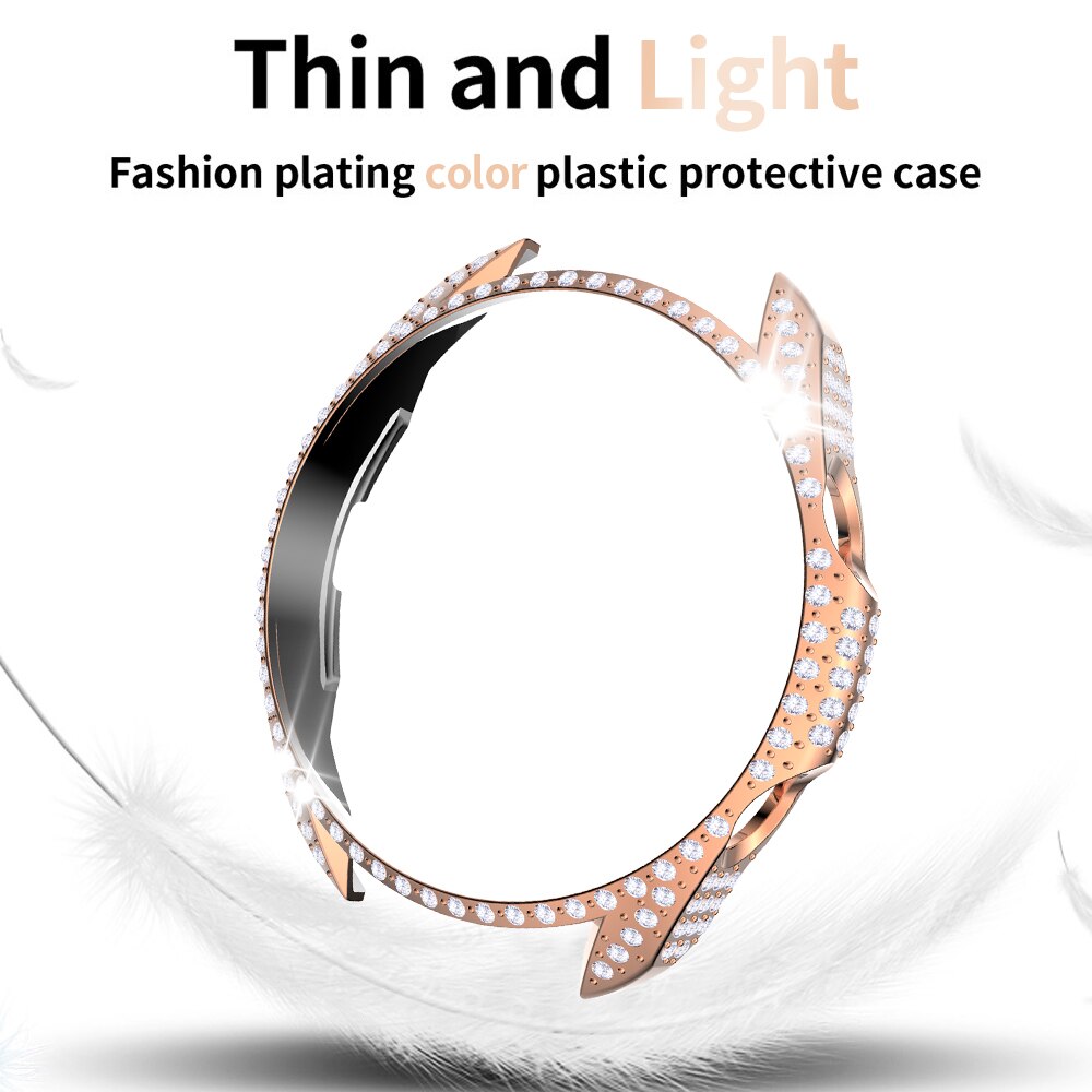 Coque de protection complète en diamant pour Samsung Galaxy Watch 3, 45mm, 41mm, cadre antichoc, tendance, pour femmes