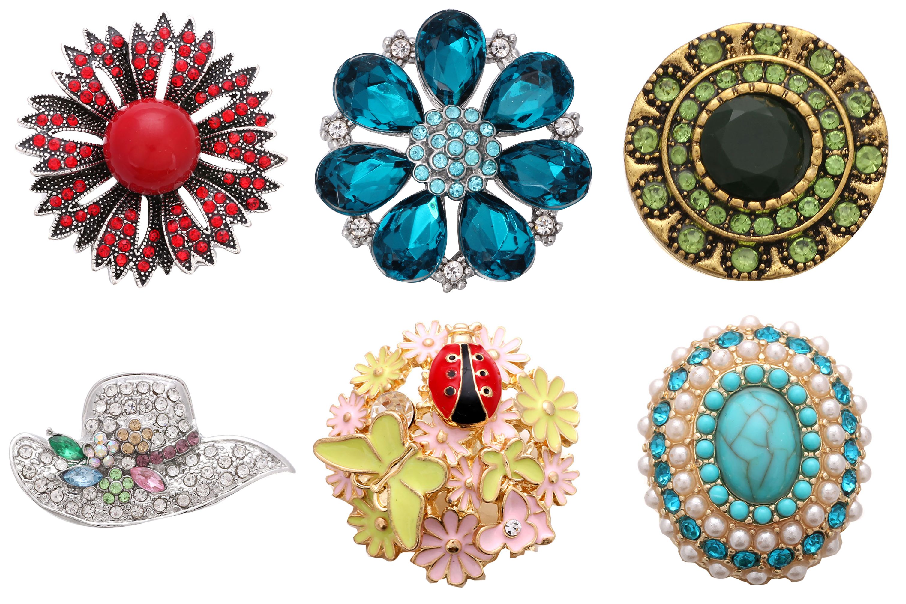 6 pièces/lot gros bouton pression bijoux mixte métal 18mm bouton pression strass pour 20mm 18mm bouton pression Bracelet bijoux: 8