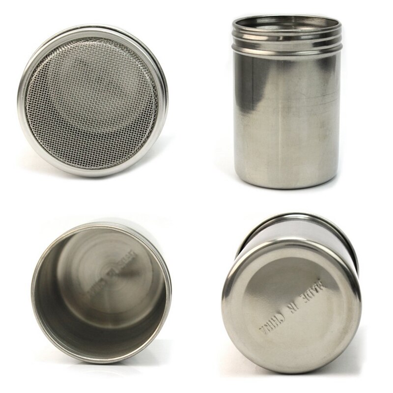 Sølv rustfrit stål mesh rør type støvstof støv salt shaker krydderikrukke