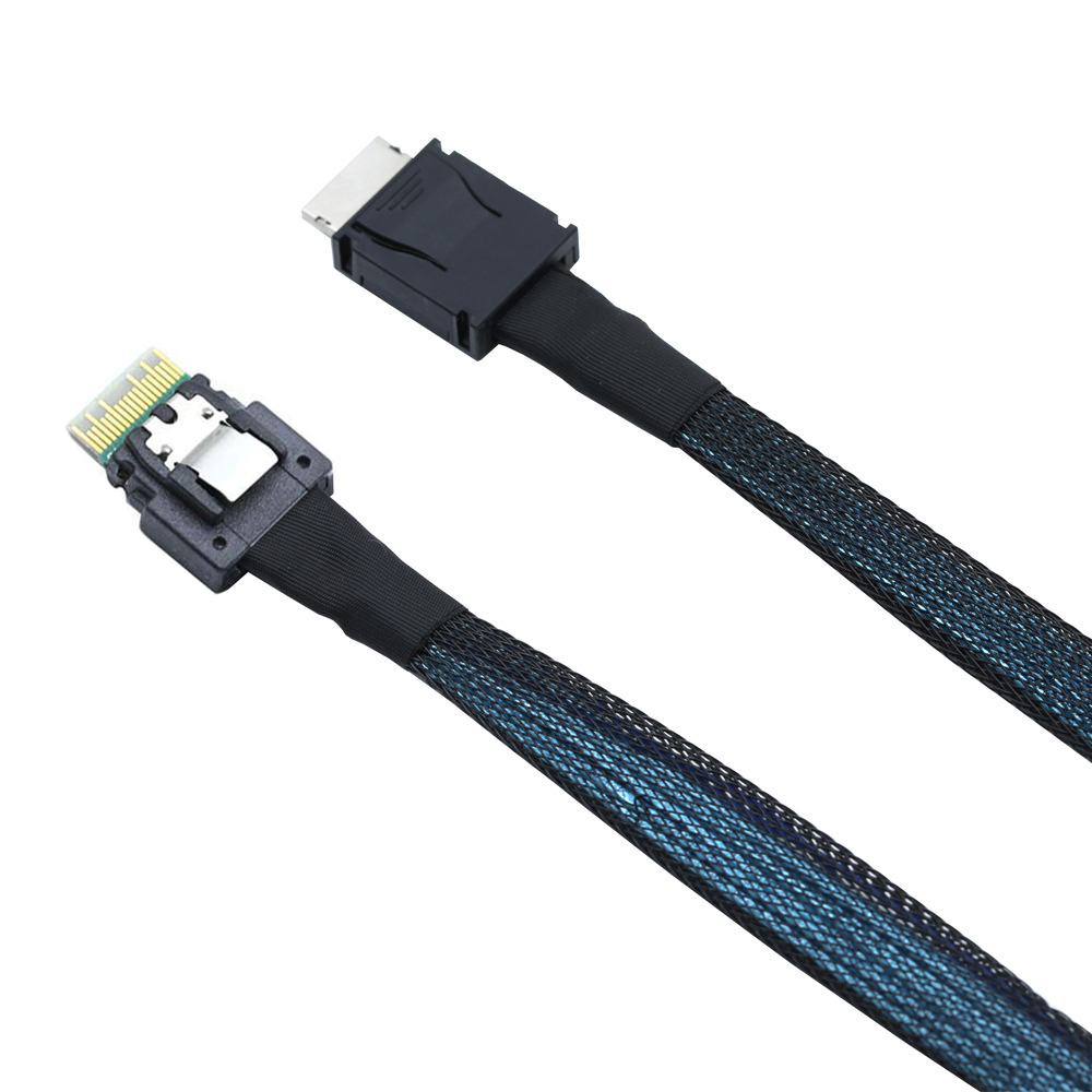 PCIe 4.0 x4 SFF-8654 4i to Oculink SFF-8611 4i Cable, High Speed Slim SAS to Oculink Adapter for NVMe SSD Server GPU Workstation