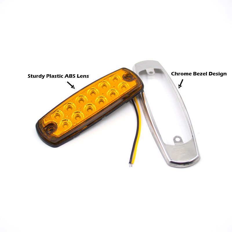 10pcs 12 LED 12V 24V Car LED Side Marker Lights Indicator Lamp Truck Trailer Lorry Caravan Bus Van Boat RV Pickup Waterproof