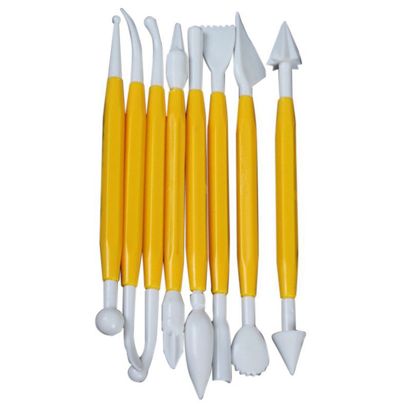 Cake Decorating Kit Baking Fondant Confectionery Maker Supplies Double Ended Confectionery Baking Sculpting Modeling Tool: Yellow