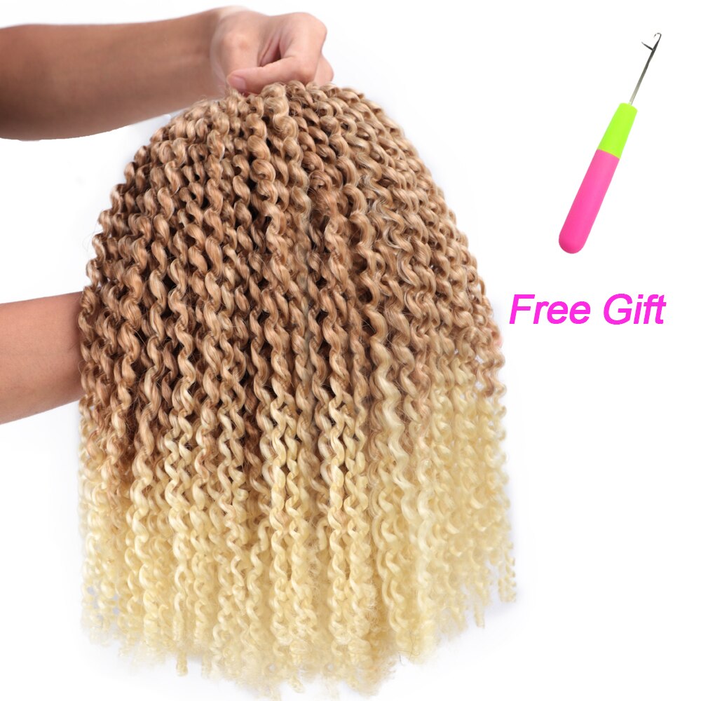 12 Inch Marley Crochet Braids 3PCS/Pack Synthetic Afro Kinky MarlyBob Braids Hair 24 Roots/Pack Ombre Colors Hair Extensions