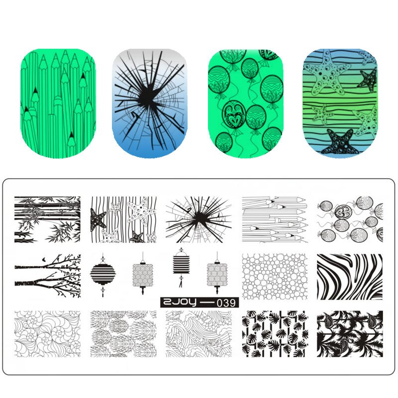 Placas de estampación de uñas de estilo chino Flame Lucky Clould imagen plantilla para decoración de uñas sello Acero inoxidable Nail Art Print Tools