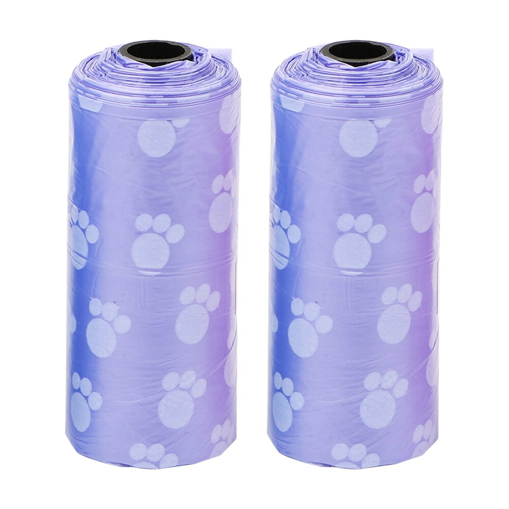2 Rolls 30 Pcs Cat Dog Poop Bags Home Clean Refill Garbage Bag Degradable Outdoor Pet Waste Clean Poop Bags Printing Pet Supply: Purple