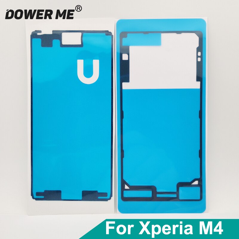 Dower meg front lcd-skjerm + bakdeksel vanntett teip-klistremerke til sony xperia  m4 aqua  e2303 e2333 e2353