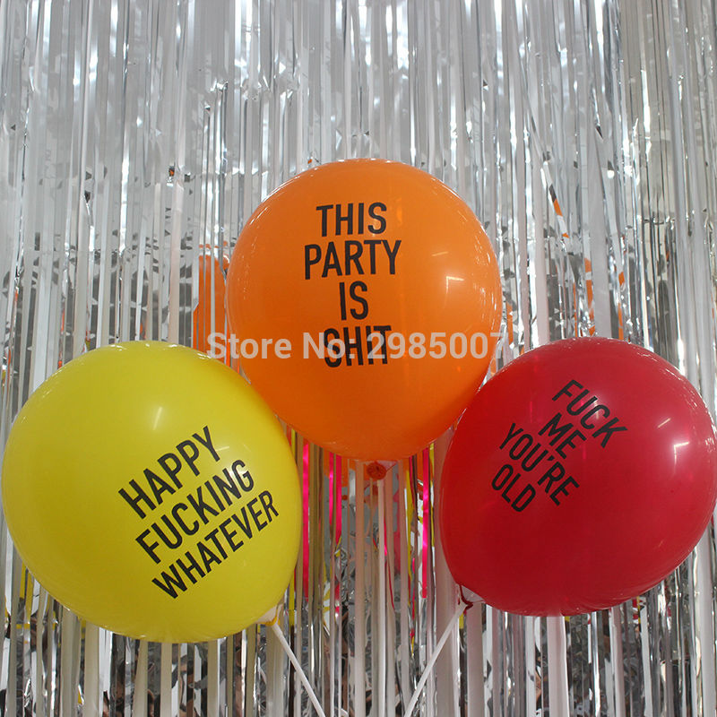 12pcs/lot abusive balloons funny rude Badass balloon Bachelorette Party Decorations Offensive Abusive Prank Collection