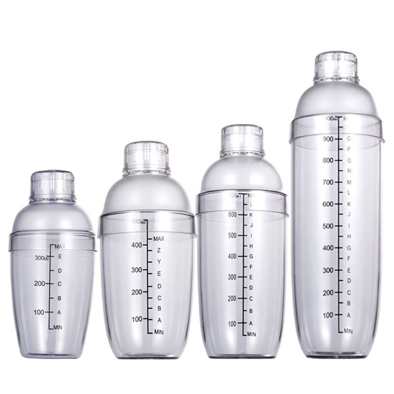 1PCS 300/500/700/1000ML Cocktail Shaker Home Bar Utensils Plastic Shaker Cup Wine Drink Mixer Shake Bottle