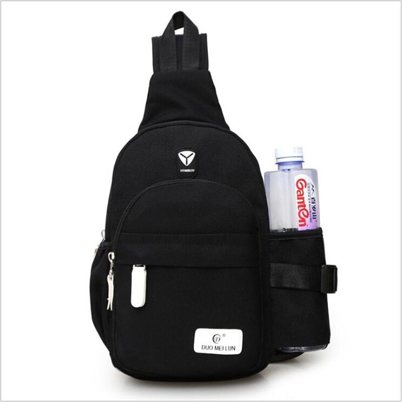 Nylon-brusttasche, unisex, mit einem schultergurt, umhängetasche für damen, schultertasche, reiserucksack: Schwarz