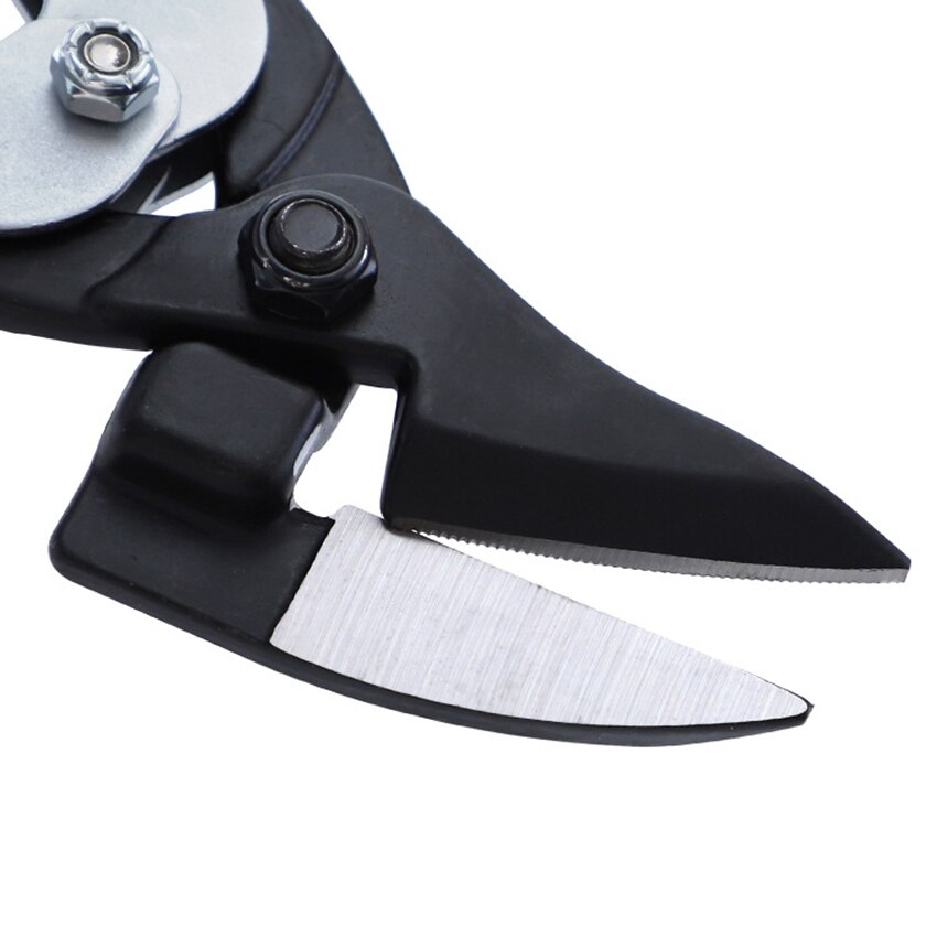 10 Inch Industrial Aviation Shears with Safety Lock, Offset Left Cut Aviation Snip, Built-in Spring, for Cutting Metal Wires