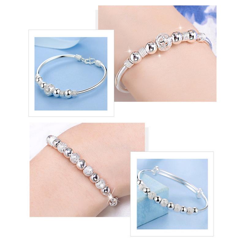 Sorte Pulseira Mulheres Pulseiras Cor Prata Rhinestone Bracelet Cuff Jóias Na Moda Simples Romântico Hydrangea Decoração Mão