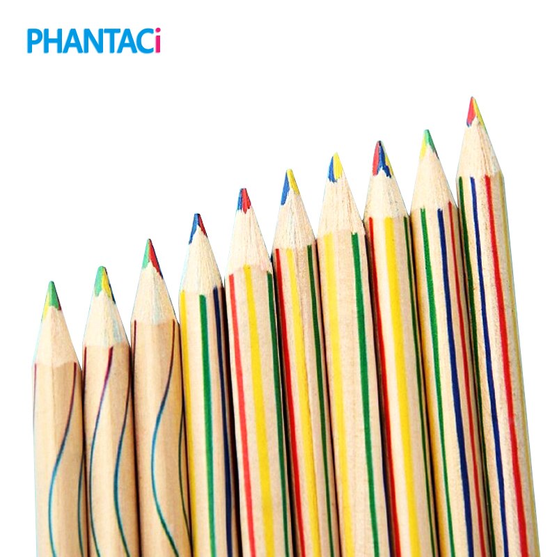 5 Stks/partij Regenboog Kleur Potlood 4 In 1 Kleurpotloden Voor Tekening Briefpapier Tekening Lapices Office Materiaal Schoolbenodigdheden