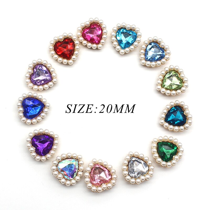 OFXSHIP 10 sztuk/partia 20MM moda stop w kształcie serca perła kreatywny pudełko dekoracji akcesoria DIY dodatki odzieżowe