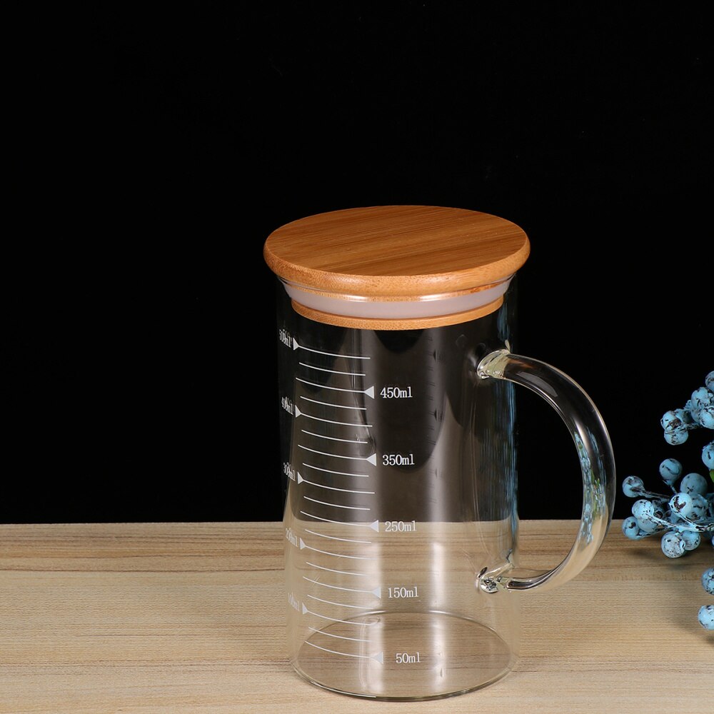 350ml Measuring Cup Glass Heat Resistant Measuring Glass Cup Cup for Kitchen Restaurant (with Cover): Picture 1 1