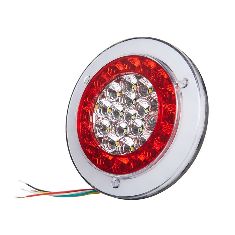 2pcs LED Four Color Stop Tail Light Guide Taillights Highlight Rear Brake Turn Reverse Signal Lamp For 24V Truck Trailer Tail