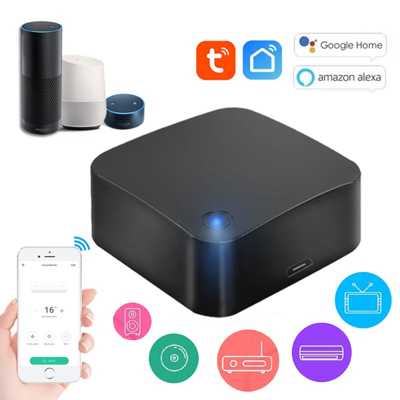 Mini Wifi Ir Afstandsbediening Voor Airconditioner Tv Box Smart Home Universele Infrarood Afstandsbediening Voor Alexa Google Thuis