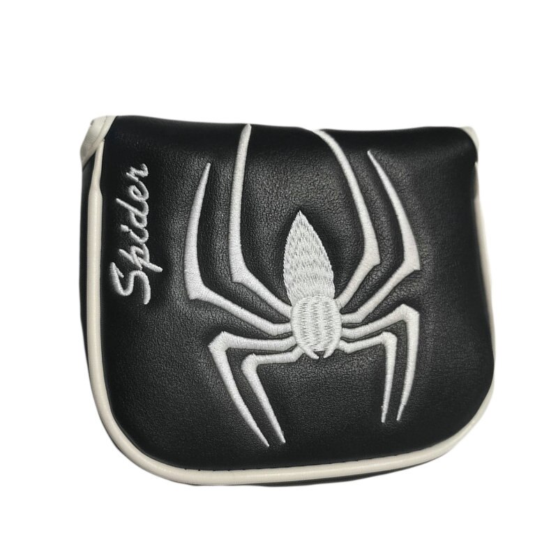 Putter Cover Golf Mallet Putter Head Cover Headcover PU Leather Spider Magnetic Closure: square