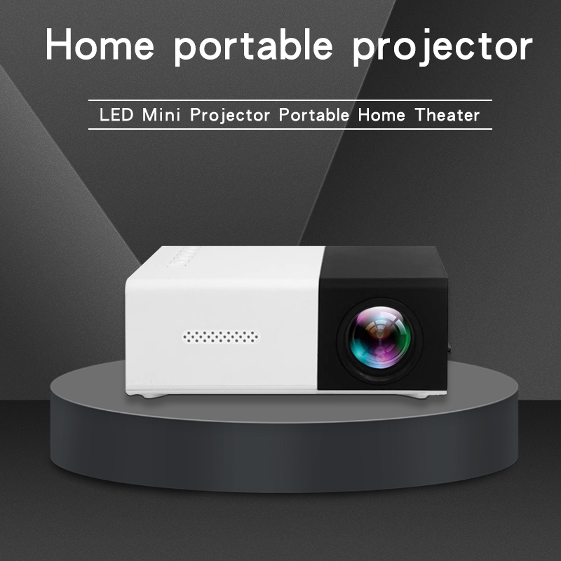 Proiettore portatile yg300, Mini proiettore, proiettore ad altissima definizione, supporto di memoria per HDTV, USB e SD: Black / Au spina