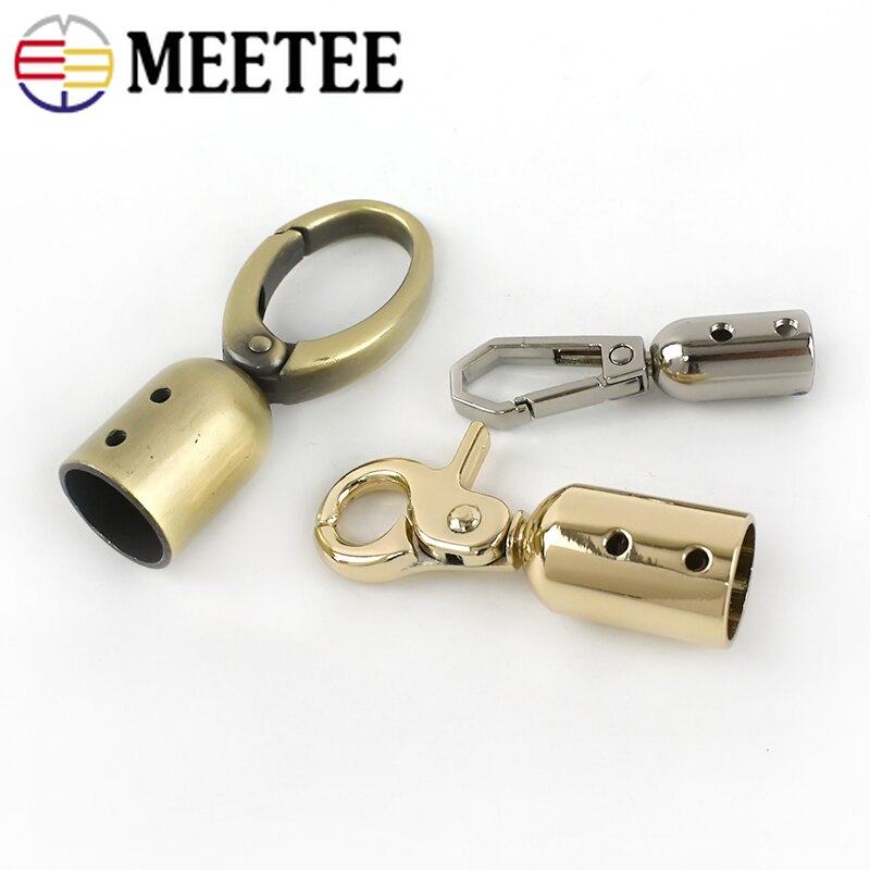 4Pcs Meetee Metalen Kwastje Cap Clip Sluiting Zak Gespen Bag Strap Cord Stopper Riem Haak Handtas Hanger Diy Hardware accessoires