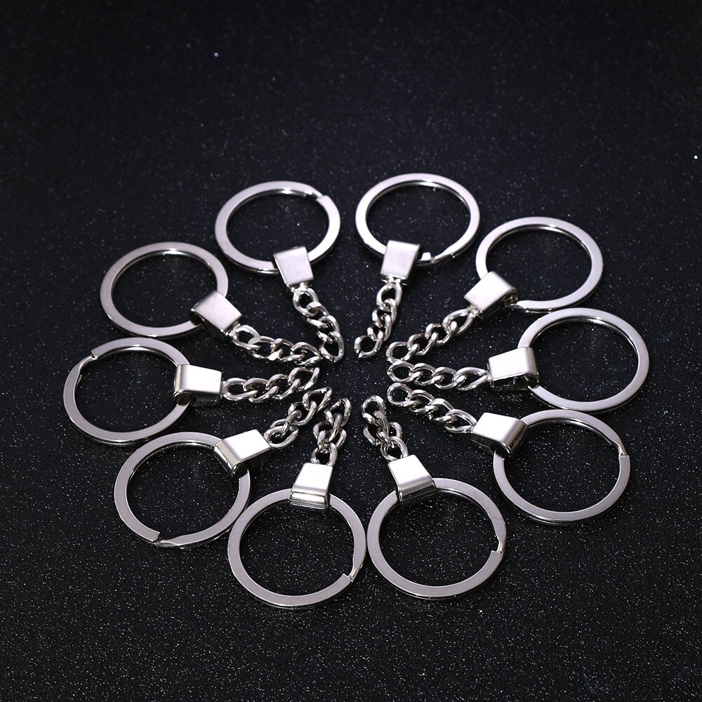 10PCS Alloy Keyring Keychain Handbag Pendant Key Fob Key Holder Craft Desk Sets Split Ring School Stationery Office Supplies