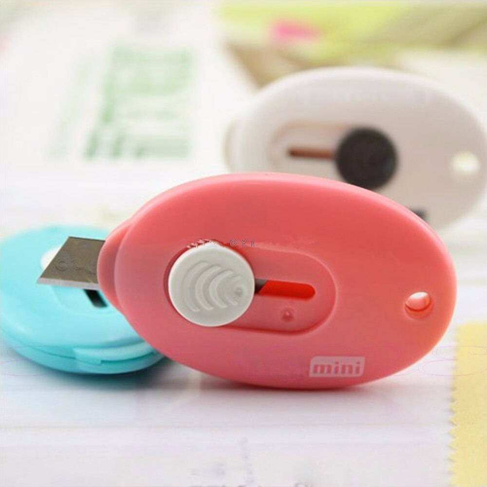 Random Color Mini Utility Knife Box Cutter Retractable Razor Blade DIY Tool