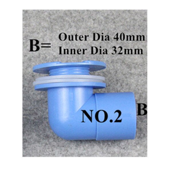 32/40 mm PVC 90 degree Fish Tank Outlet 1