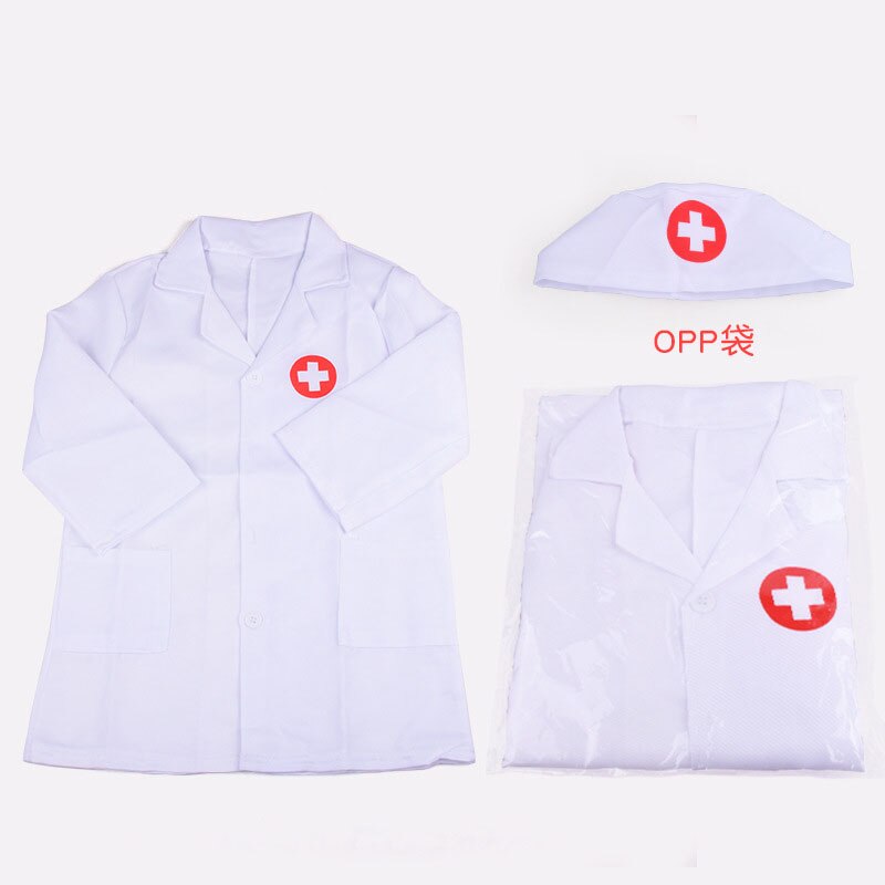 Verpleegster Uniform Halloween Kids Doctor Kostuum Kinderen Kleuterschool Prestaties Cosplay Ziekenhuis Jas Met Cap