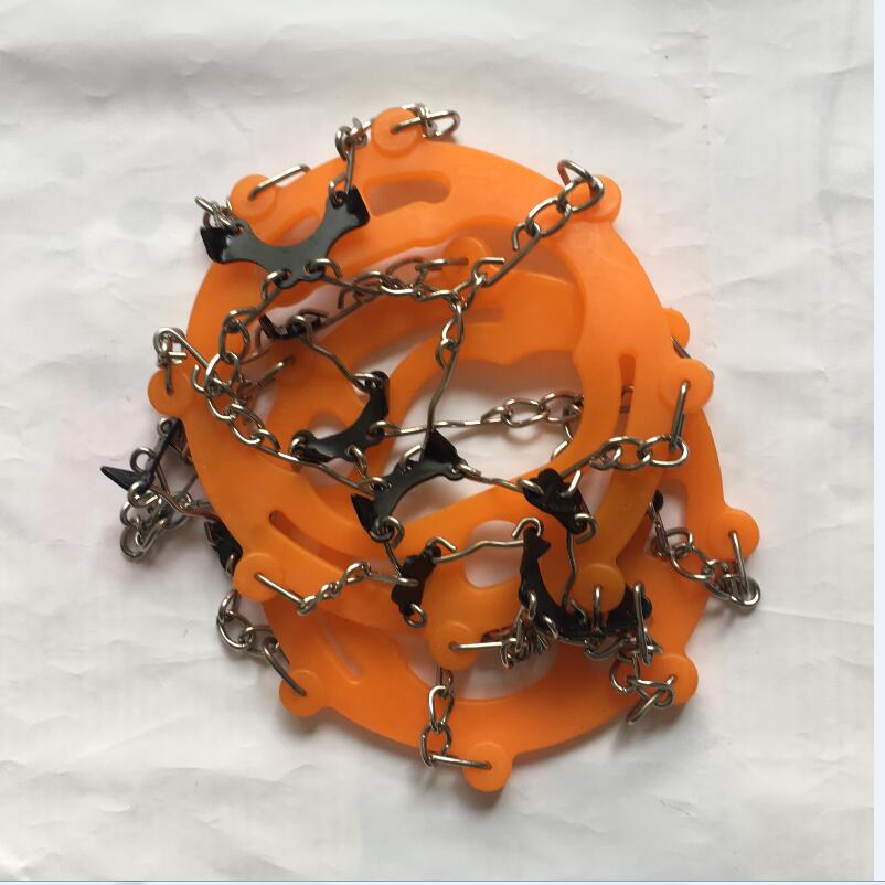 Hewolf 8 Teeth Outdoor Ice Snow Spikes Climbing Crampons Equipment Mountaineering Gear Anti Slip Shoes Grippers Claws Chains DBO: 8t manganese orange