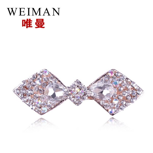Weimanjingdian arco/doces cristal strass grampos de cabelo, grampos de noiva, joias de cabelo: candy clear