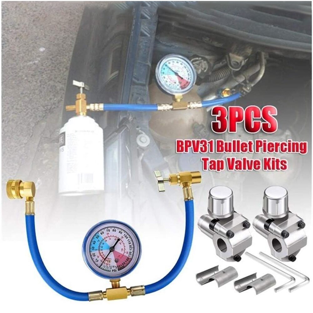 DIY Bullet Piercing Tap Valve Hose Refrigerant Can Tank Kit BPV31 Model