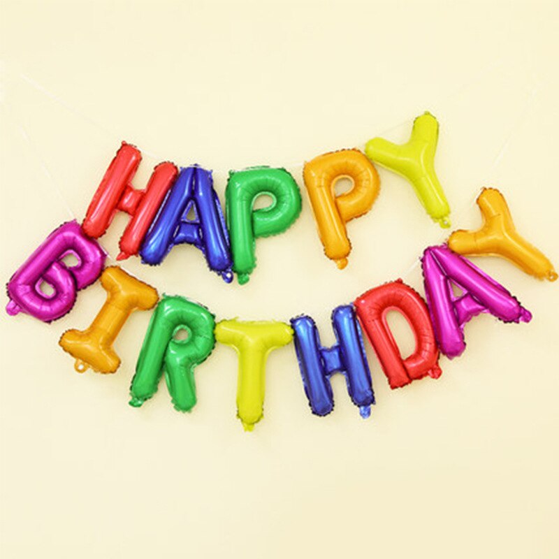 16 Inch Happy Birthday Letter Balloons Birthday Party Decorations Kids Foil Balloon Helium Globos Birthday Decoration: 2