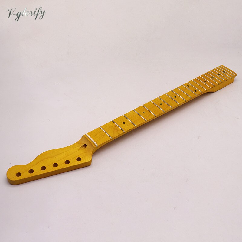 TL Canada maple wood electric guitar neck matte finish 22 frets yellow color with middle line on the back