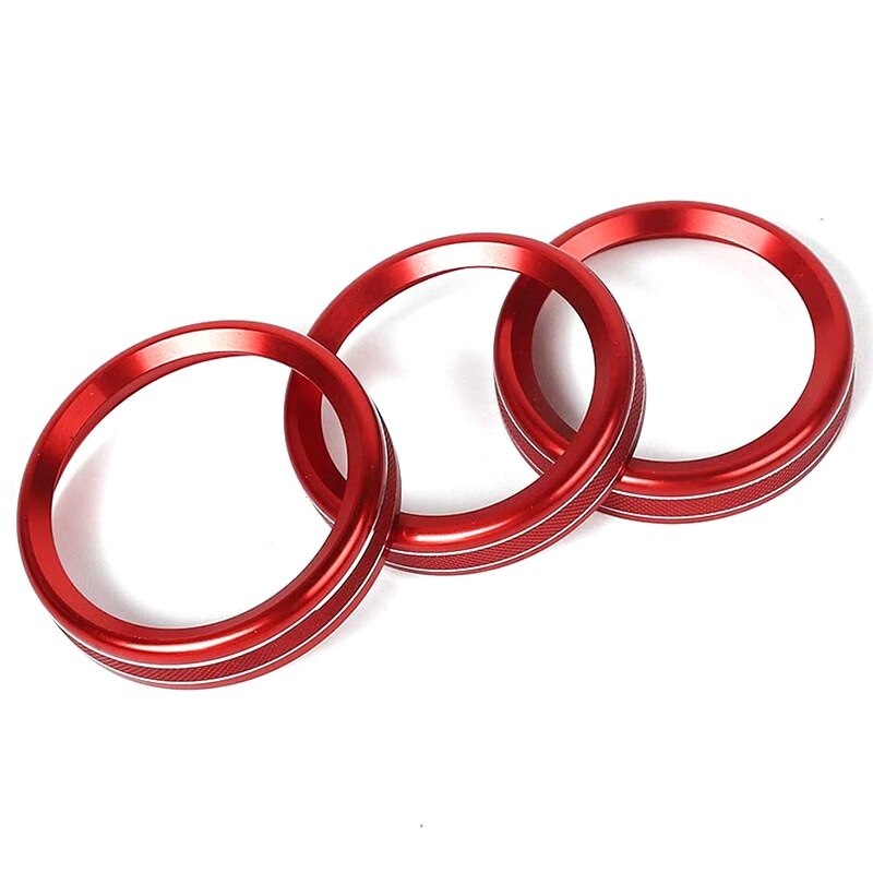 4x Red Headlight & AC Switch Knob Ring Trim For Jeep Wrangler JL JT 2018+ – Savadi-Car Aluminum