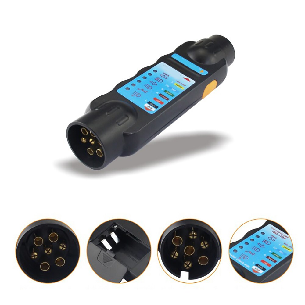 12V 7Pin Car Trailer Tester Turn Signal Lights Circuit Wiring Diagnostic Tool Plug Socket Connection Test Fog Lamp Check Tool