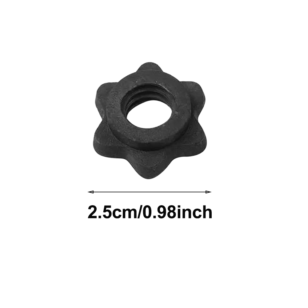 2 paia collari Spinlock accessori asta nera sport pratici manubri durevoli dado esagonale esercizio bilancieri barre da allenamento 25mm