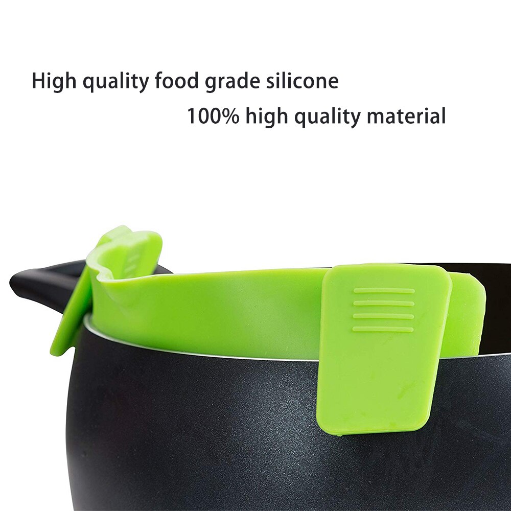Colador de tensión de drenaje de cocina, colador de silicona con Clip, se adapta a todas las ollas y cuencos, Clip embudo escurridor gadget de cocina