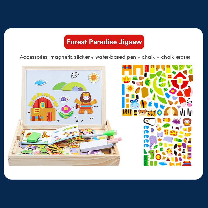 Kinderen Speelgoed Houten Magnetische Puzzel Educatief Speelgoed Kids Tafel Games Fidget Speelgoed Twee Stijlen En 8 Patronen Voor Uw keuze: Puzzle 3